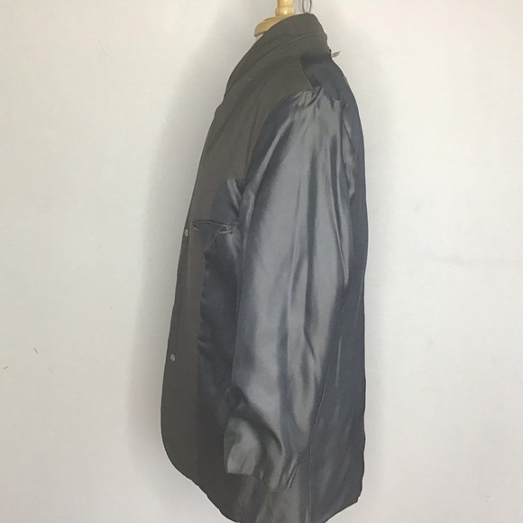 Vintage Cypress Grove Olive/Gray silk three button lined ventless blazer. Small - Picture 9 of 12